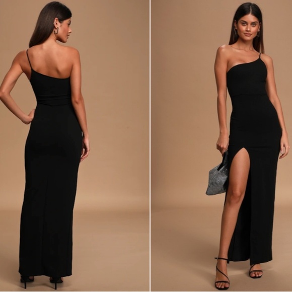 LULU's Sexy Prom Wedding Elegant Classic One Shoulder Mermaid Trumpet Maxi - Picture 1 of 5